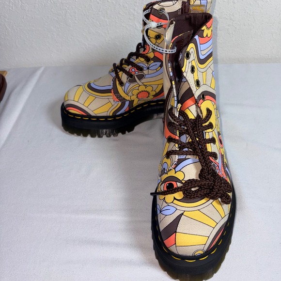 Dr. Martens Shoes - Dr. Martens Sinclair Platform Boots 7 Multicolor Psychedelic Canvas New grunge